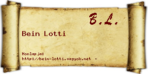 Bein Lotti névjegykártya